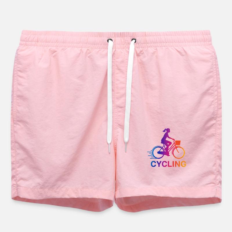 Rainbow Gradient Cyclist - Swim Trunks - pink