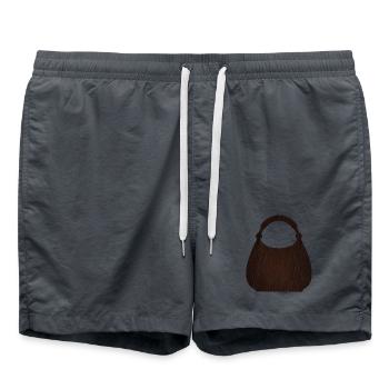 Braune Ledertaschentextur - Badeshorts -  - Vorne