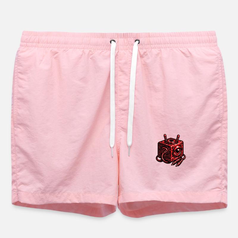 Robot cube rouge avec œil - Short de bain - rose