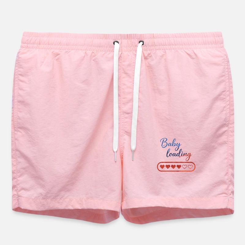 Baby Loading: Heart Countdown - Swim Trunks - pink