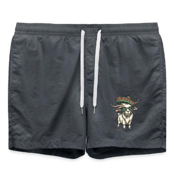 Bergziege Comic Lustig Sombrero - Badeshorts -  - Vorne
