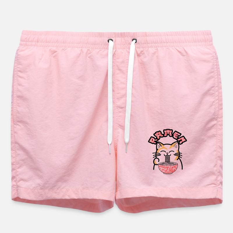 Ramen Cat Pop Art - Swim Trunks - pink