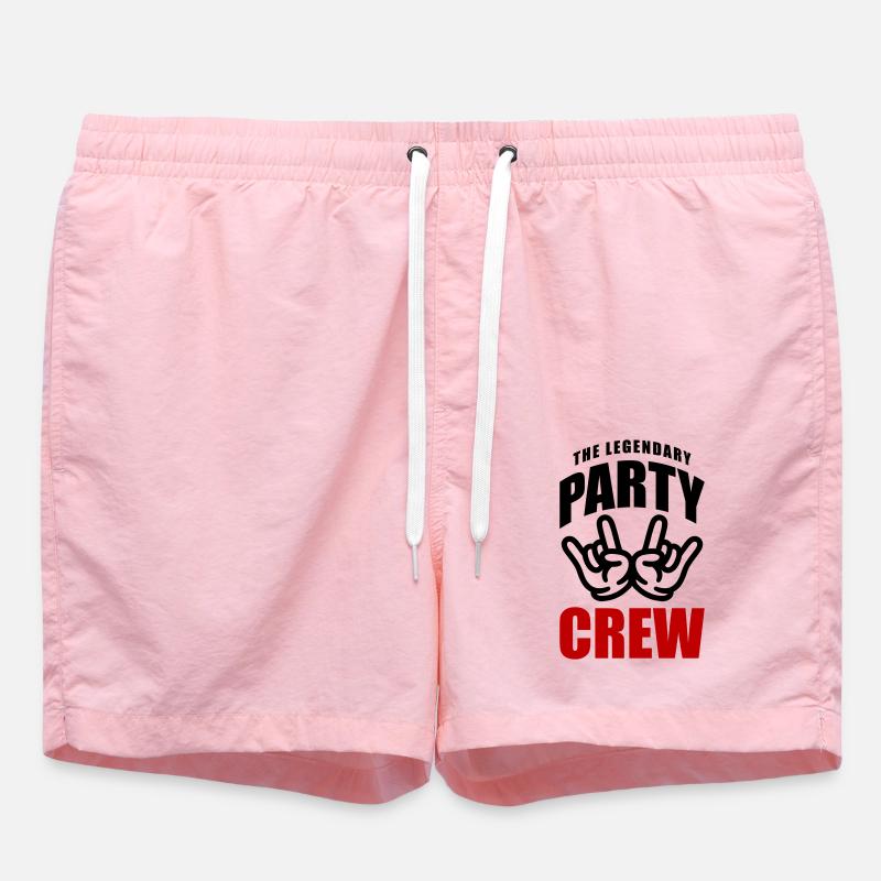 Party Crew Funny - Swim Trunks - pink