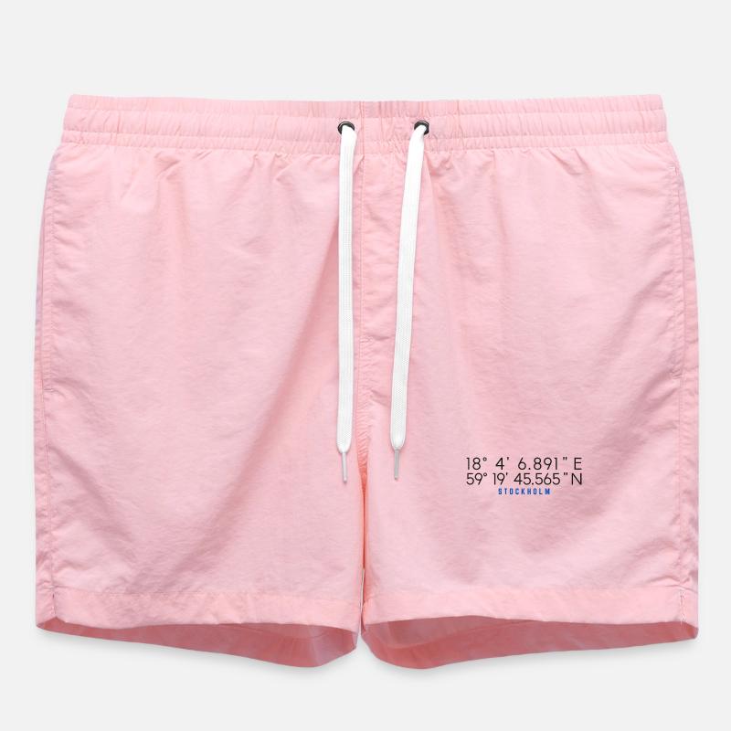 Stockholm Coordinates Chart - Swim Trunks - pink
