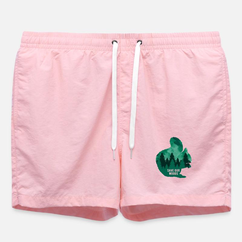 Environmental Protection Squirrel Climate Change - Swim Trunks - pink