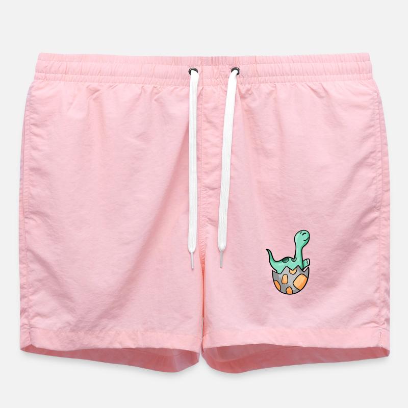 Dinosaur Egg Dino Motif - Swim Trunks - pink
