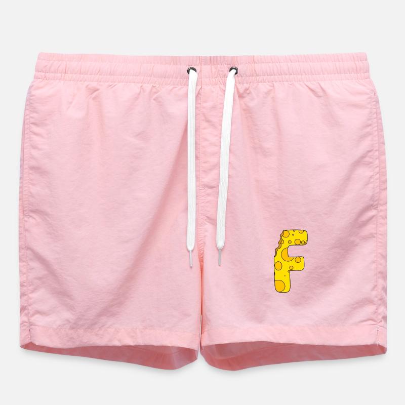Lettre F - Short de bain - rose