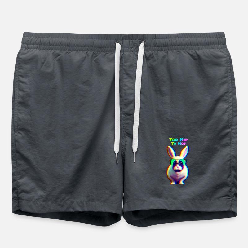 Cool Easter Bunny with Sunglasses - Swim Trunks - undefined