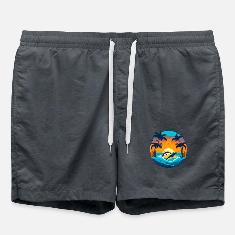 Dolphin Sunset - Swim Trunks - undefined