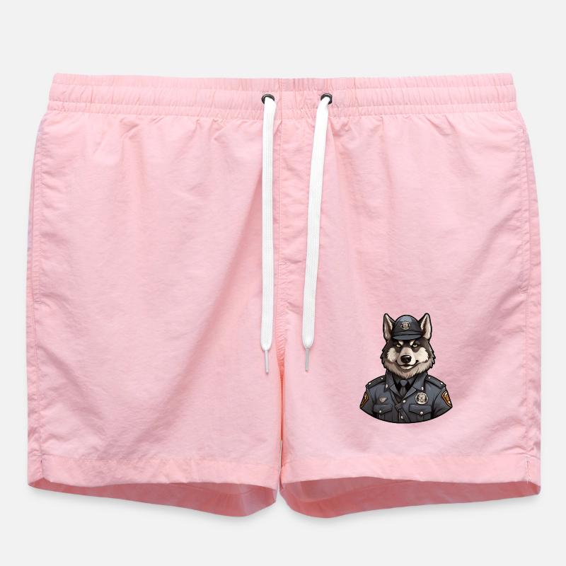 Polizei Wolf - Badeshorts - Pink