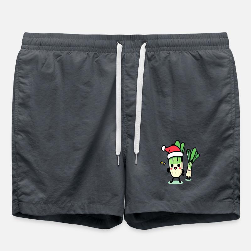 St. Nicholas kawaii leeks - Swim Trunks - undefined