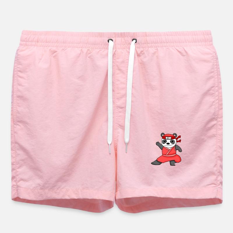 Ninja Panda - Swim Trunks - pink