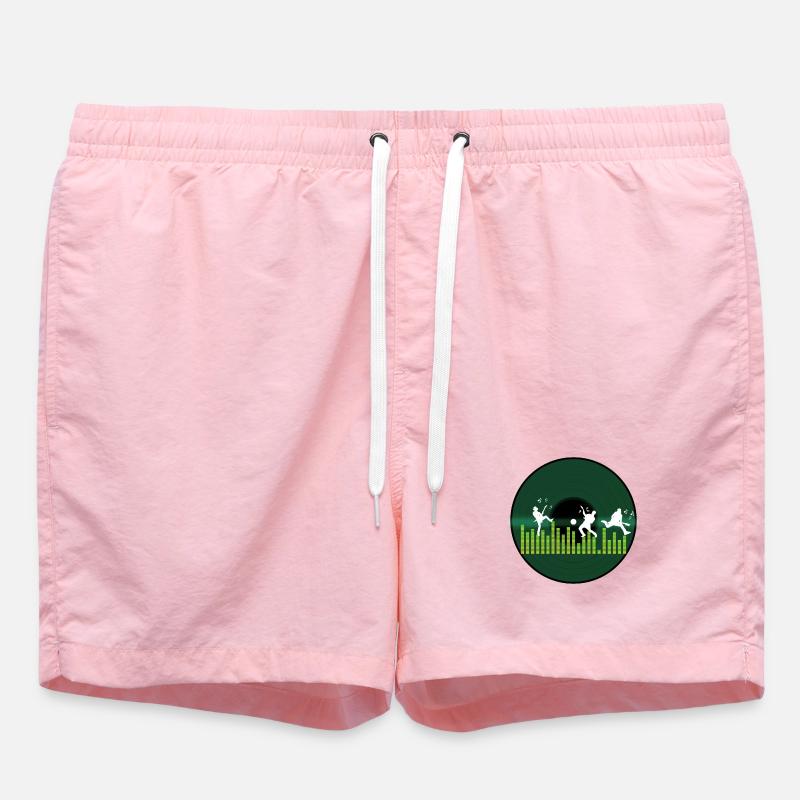 Rythmes sur vinyle vert - Short de bain - rose