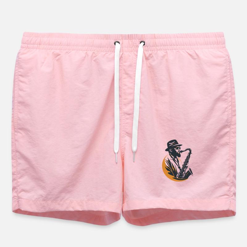 Graphisme Saxophoniste - Short de bain - rose