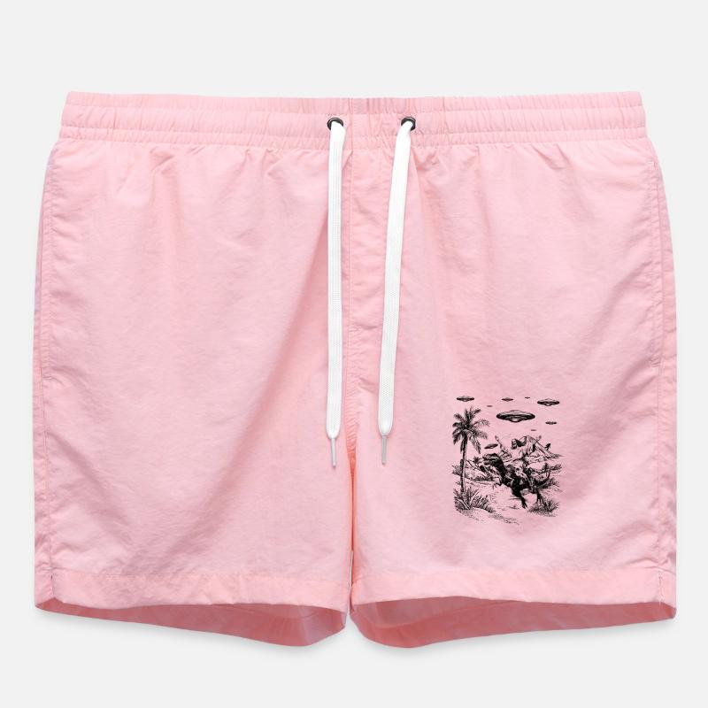 Jésus Dinosaure Fantasy Humour Religion Mème - Short de bain - rose