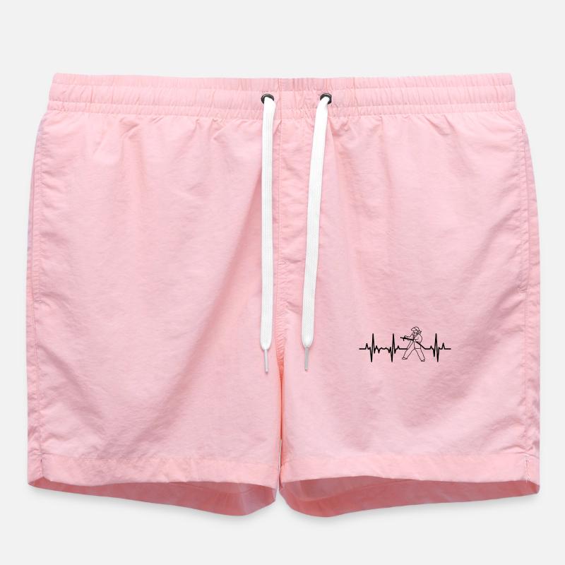 Firefighter Heart Palpitations - Swim Trunks - pink