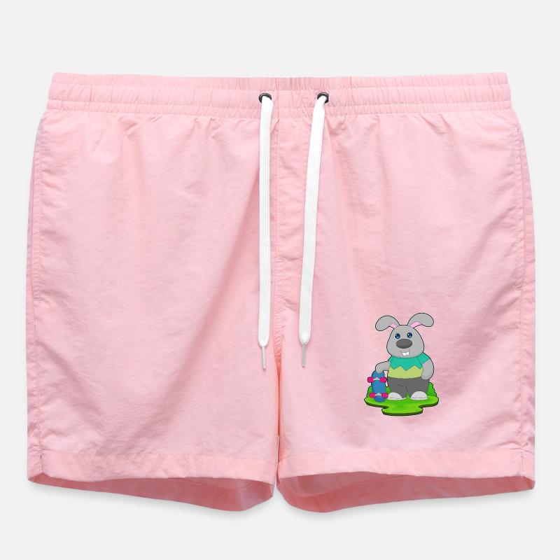 Bunny Skater Skateboard - Swim Trunks - pink