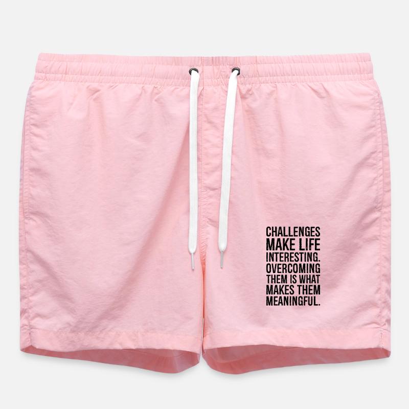 challenges make life interesting overcoming - Swim Trunks - pink