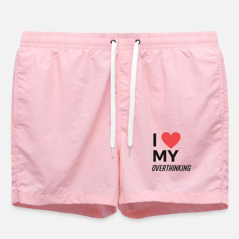 I Love My Overthinking - Swim Trunks - pink