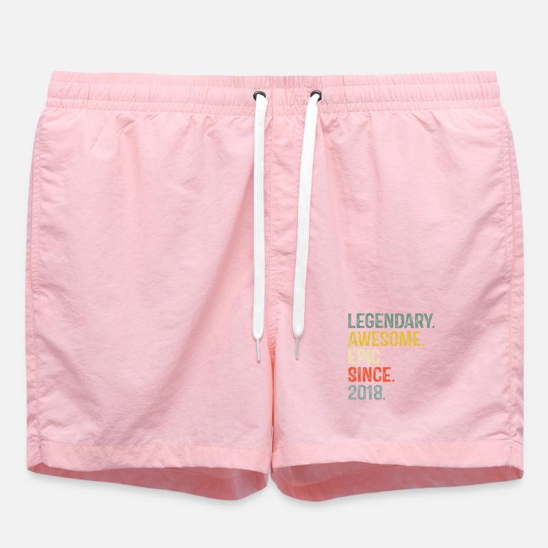 Conception de texte arc-en-ciel rétro audacieux - Short de bain - rose
