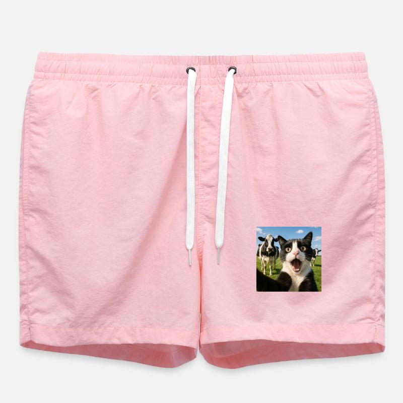 Idée cadeau selfie chat chat drôle - Short de bain - rose