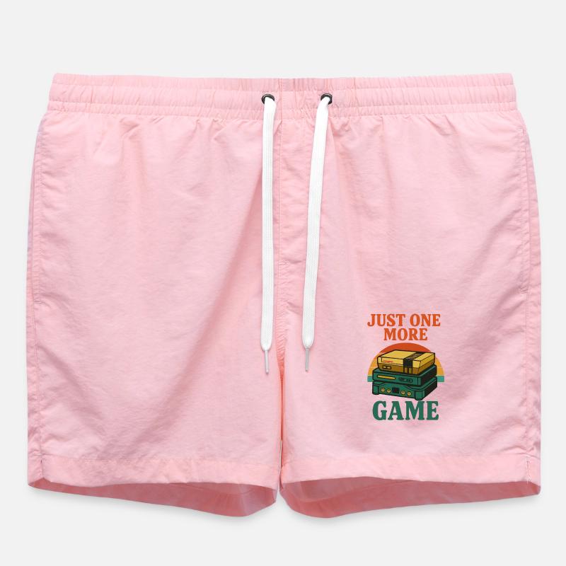 Retro Gaming Stack Illustration - Badeshorts - Pink