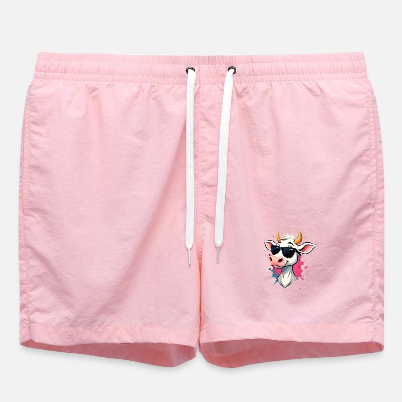 Chillen mit Sonnenbrille Kuh - Badeshorts - Pink