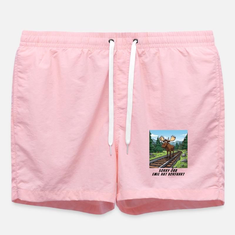 Sorry Bahn - Emil hat hier Vorfahrt - Badeshorts - Pink