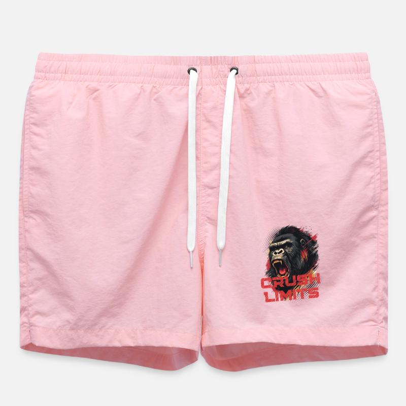 Crush Limits - Gorilla Motivation - Badeshorts - Pink