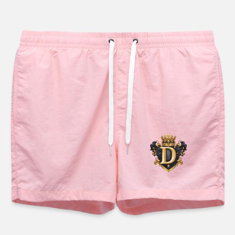 D Buchstabe Name Krone - Badeshorts - Pink