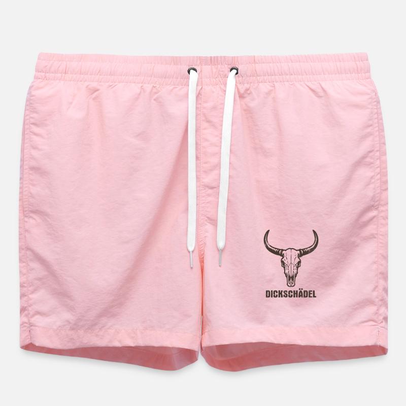 Stierkopf Schädel mit Hörnern - Dickschädel - Badeshorts - Pink