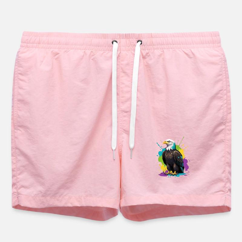 Bunter Adler Farbensplash - Badeshorts - Pink