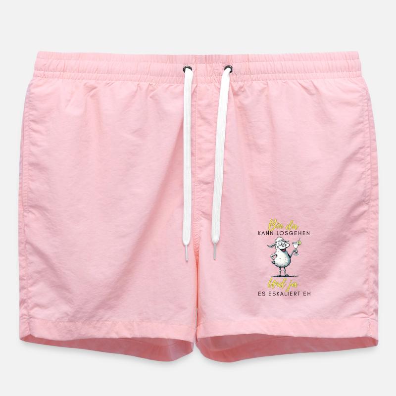Bin da Und ja Partyschaf - Badeshorts - Pink
