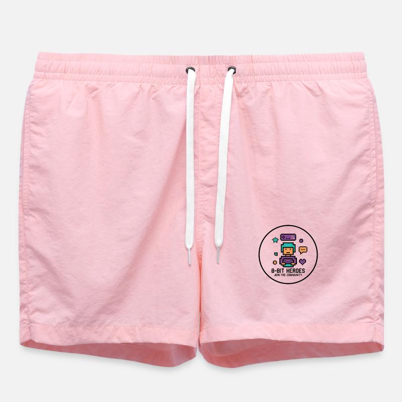 Pixel Gamer Retro 8-Bit Gaming Kult - Swim Trunks - pink
