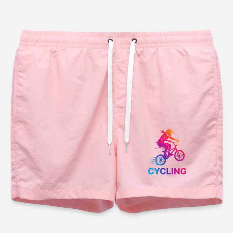 Gradient Cyclist Silhouette - Swim Trunks - pink