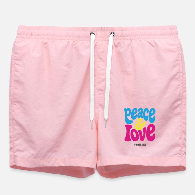 PEACE LOVE #4 - let's talk - Short de bain - rose
