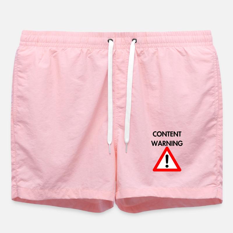 Content Warning - Swim Trunks - pink