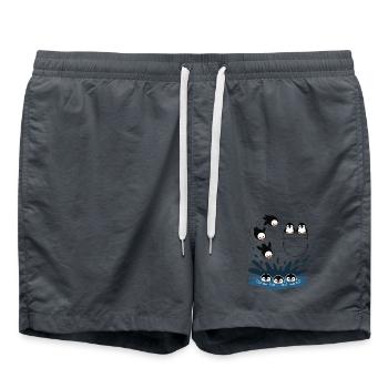 Penguin Jump Into The Water Pocket Design - Swim Trunks -  - Front