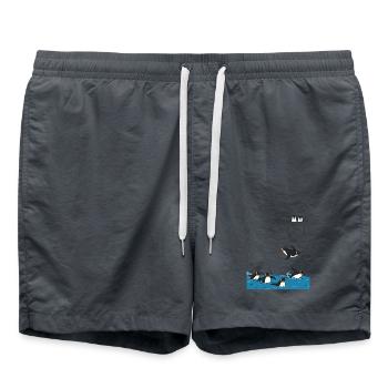 Penguin Jump Into The Water Pocket Design - Swim Trunks -  - Front