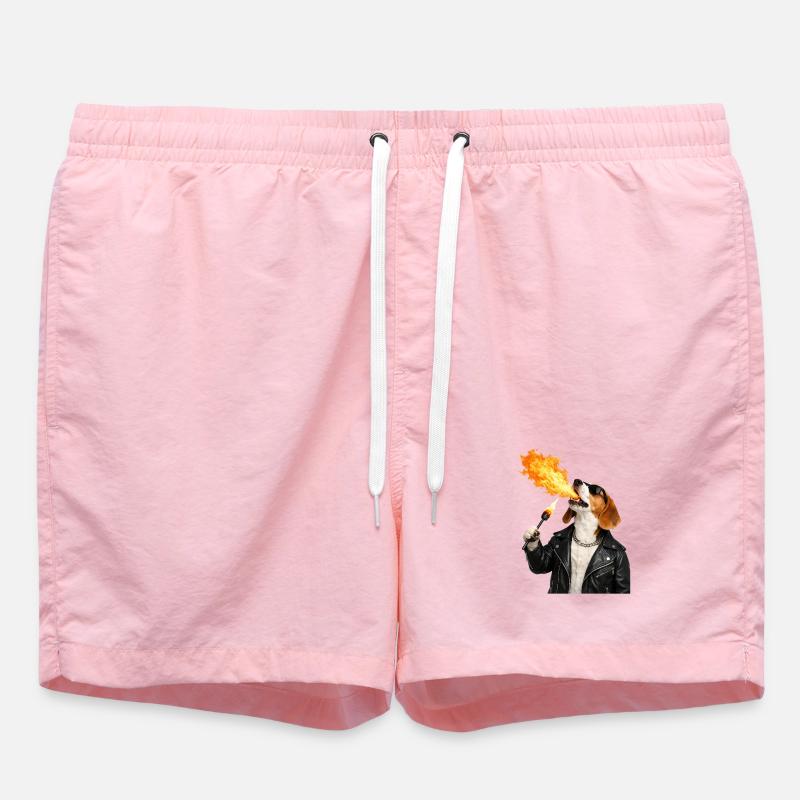 Motif du chien de feu - Short de bain - rose