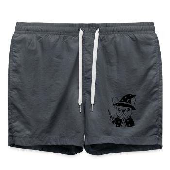 Frenchie Wizard Magic Outline - Swim Trunks -  - Front