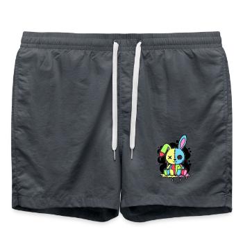 Gothic Bunny Weirdcore Dark Horror Animal Doll - Badeshorts -  - Vorne