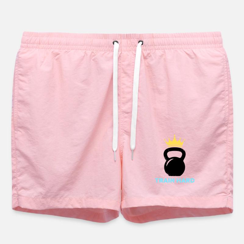 Kettlebell Crown Train Hard - Swim Trunks - pink