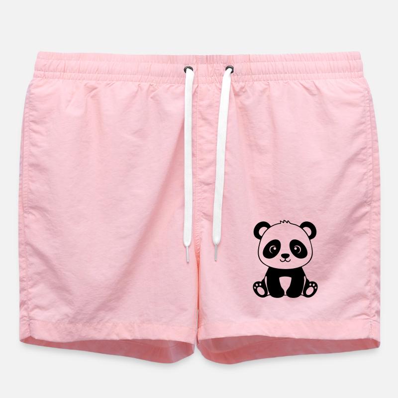 Bébé Panda mignon – Noir & Blanc - Short de bain - rose