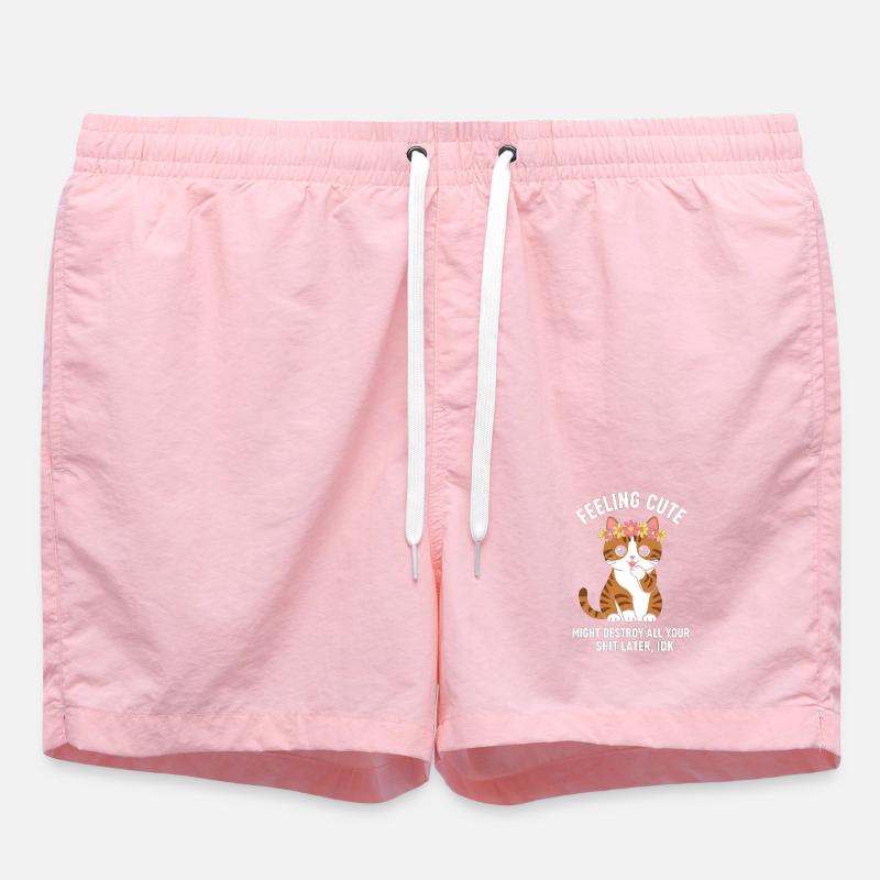 Kätzchen Spruch Chaos - Badeshorts - Pink