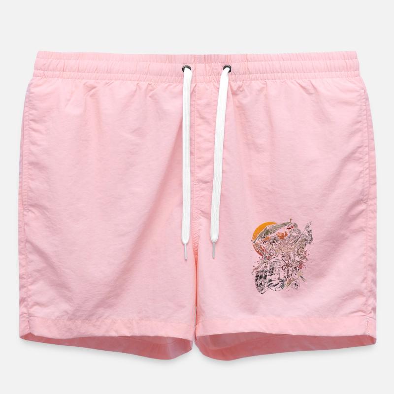 Shadow samurai at sunset - Swim Trunks - pink