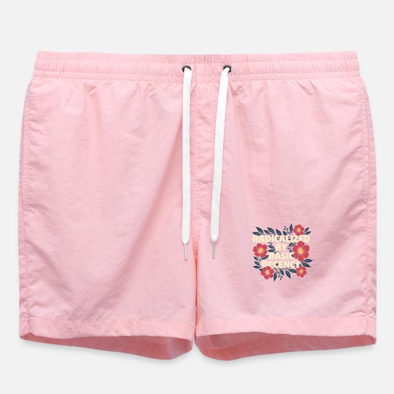 Radicalized Basic Decency Kindness Human Rights - Swim Trunks - pink