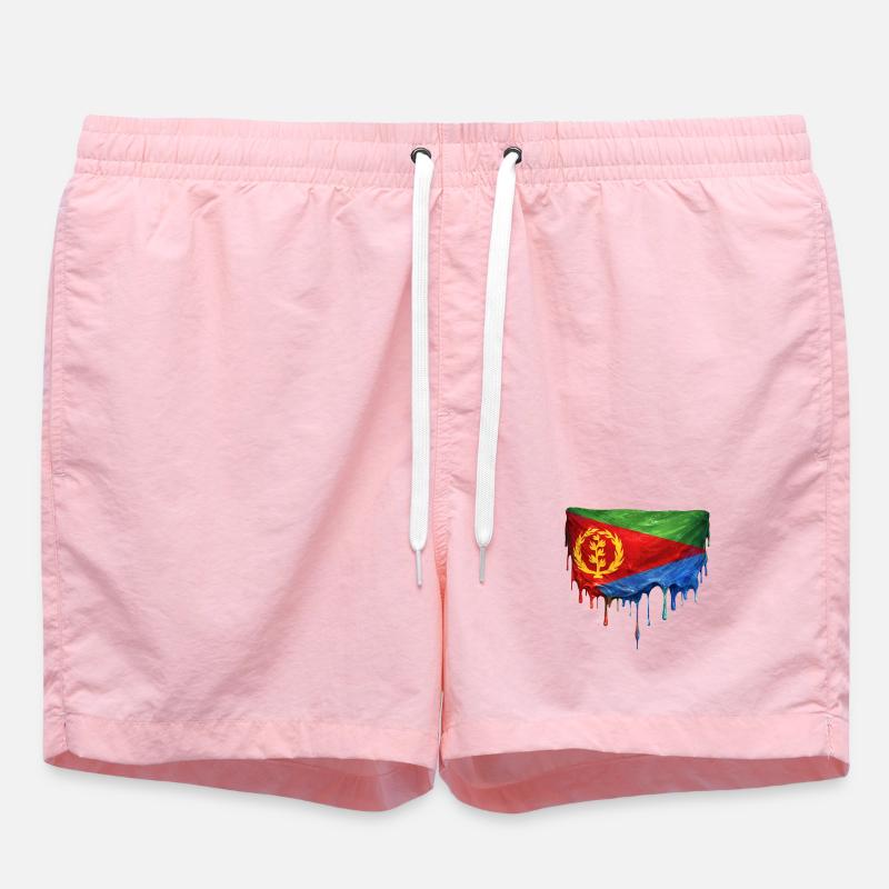 Eritrea Flag Drop Design - Swim Trunks - pink