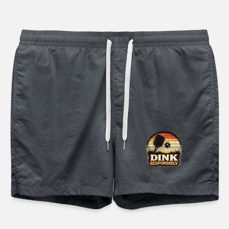 Dink Responsibly Retro Paddle Player Pickleball - Swim Trunks - undefined