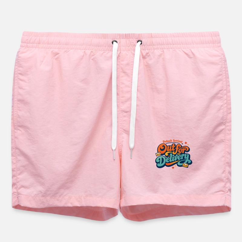 Standard mode delivery | Postman Saying - Swim Trunks - pink